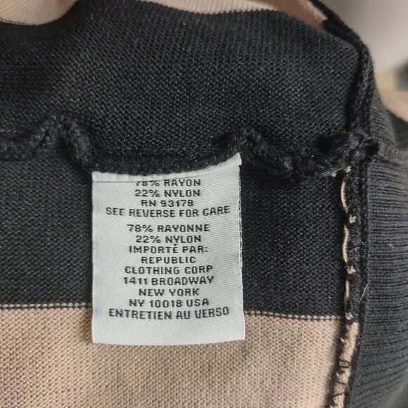 Magaschoni black tan beige blend crew neck pullover sweater ladies XL X-Large - Picture 7 of 7